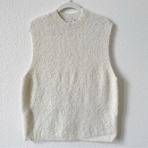 Latierra Alpaca Blend Sweater Vest One Size Ivory Neutral Luxury Fall Minimalist